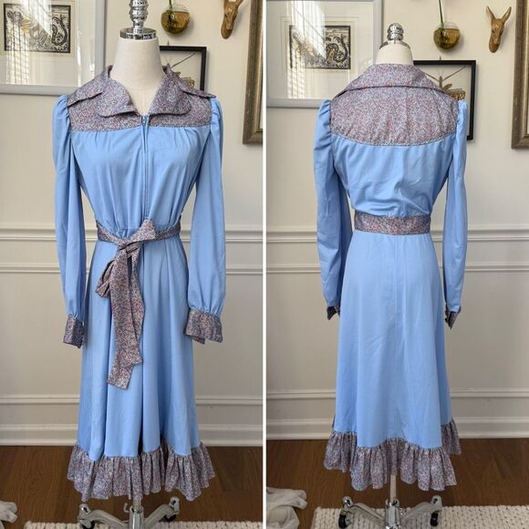 Vintage 70s Country Western Square Dance Dress S - Picture 1 of 10